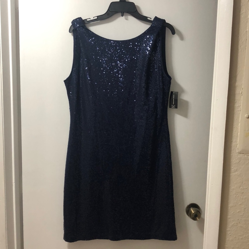 INC BLUE SEQUINS DRESS